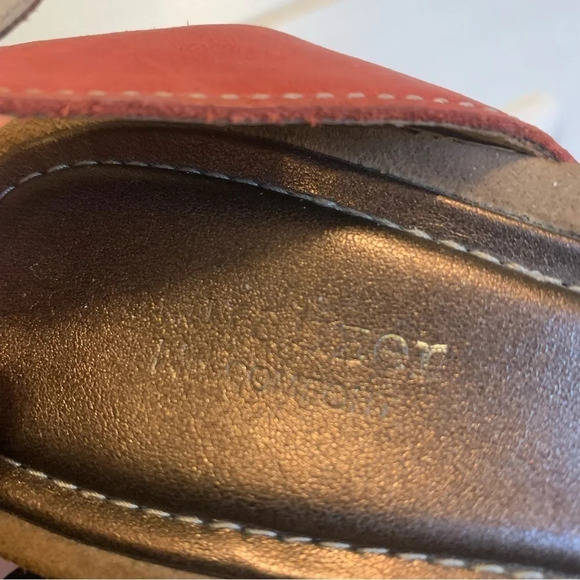 Naturalizer Panya  Red Leather Ankle Wrap Wedges 9 - Picture 8 of 9